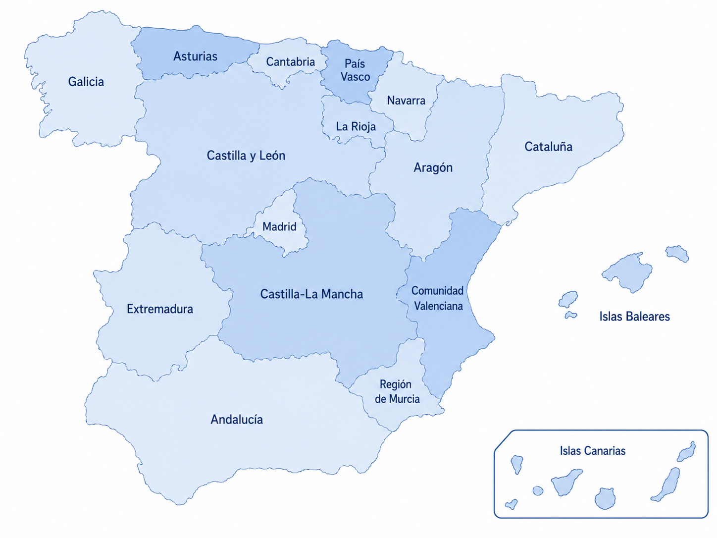 Mapa win Hiszpanii